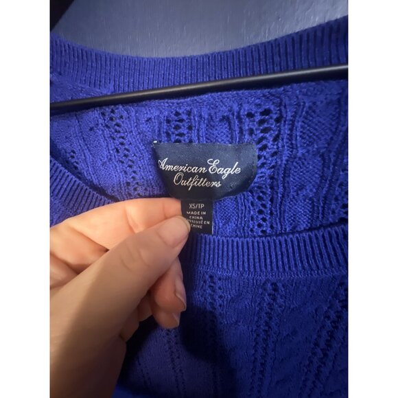 American Eagle Outfitters XS Knit Sweater With Button Cuffs & Scoop Neck Y2K - Picture 3 of 5